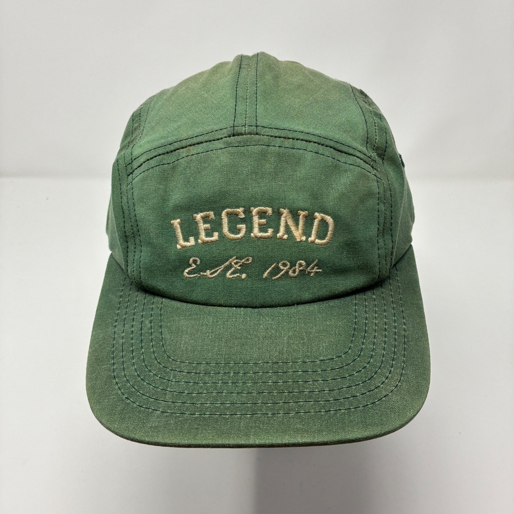 Legend Est 1984 5 Panel Camper Hat Green Adjustable Strapback Made in USA